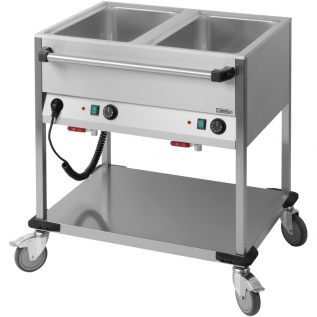 Grade A - Chariot bain-marie à eau 2 x GN 1/1