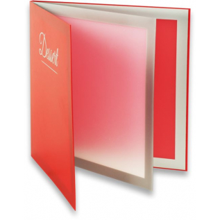 Carte des desserts Classique rouge  4 vues